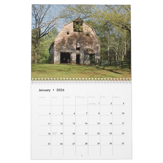 2019 Old Rustic Barns Calendar Kalender (Jan 2026)