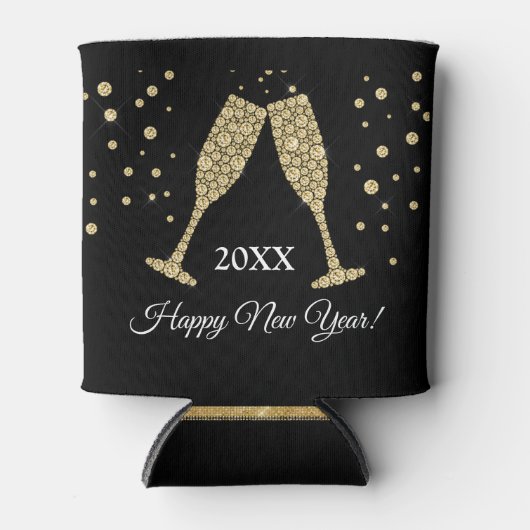 2019 Oudejaarsavond Feest Faux Gold Foil Blikjeskoeler (Voorkant)