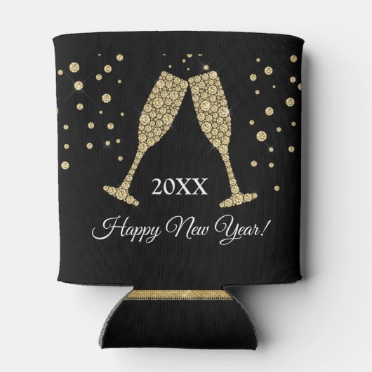 2019 Oudejaarsavond Feest Faux Gold Foil Blikjeskoeler (Achterkant)