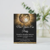 2019 Oudejaarsavond Party Gold Disco Ball Briefkaart (Staand voorkant)