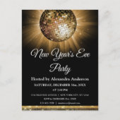 2019 Oudejaarsavond Party Gold Disco Ball Briefkaart (Voorkant)