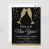 2019 oudejaarsfeest Champagneglazen Briefkaart (Voorkant / Achterkant)