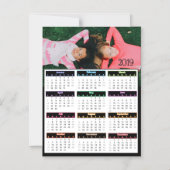 2019 Persoonlijke Photo Mini Calendar Magnetische Uitnodiging (Voorkant)