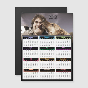 2019 Persoonlijke Photo Mini Calendar Magnetische Uitnodiging
