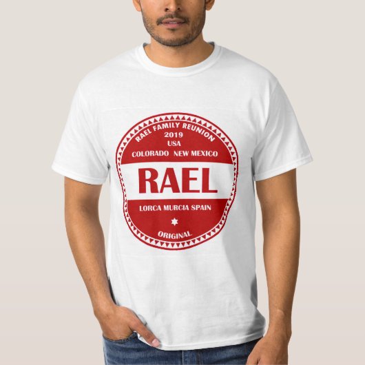 2019 Rael familie reünie T-shirt Red (Voorkant)