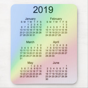 2019 Rainbow Large Print Calendar van Janz Mousepa Muismat