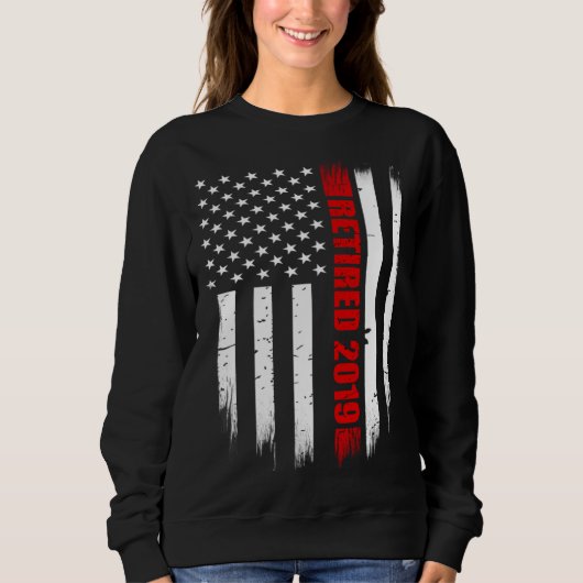 2019 Retired Firefighter   Thin Red Line American  Trui (Voorkant)