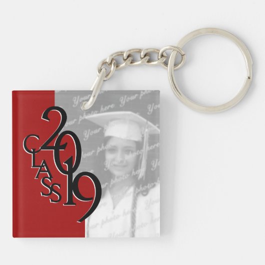 2019 Rode Afstuderen Afbeelding Sleutelhanger (Achterkant)