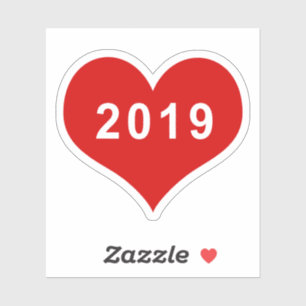 2019 Rood Hart Vinyl Sticker