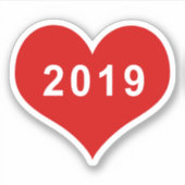 2019 Rood Hart Vinyl Sticker (Voorkant)