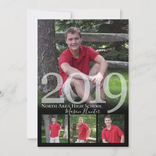 2019 Senior Memories Quad Foto Afstuderen Kaart (Voorkant)
