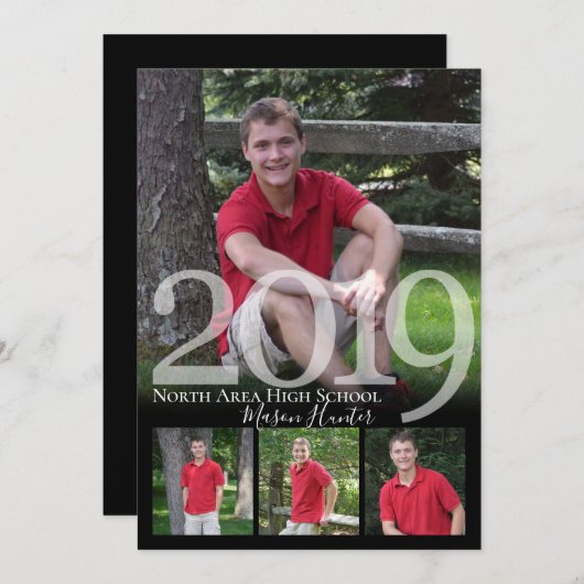 2019 Senior Memories Quad Foto Afstuderen Kaart (Voorkant / Achterkant)