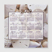 2019 Shells Sand Dollar Mini Magnet Kalenders (Voorkant)