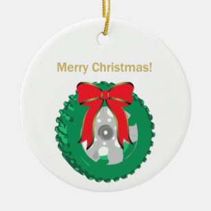 2019 Vrolijk kerstgeschut van een band Keramisch Ornament