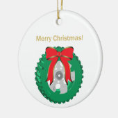 2019 Vrolijk kerstgeschut van een band Keramisch Ornament (Links)