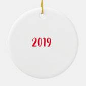 2019 Vrolijk kerstgeschut van een band Keramisch Ornament (Achterkant)