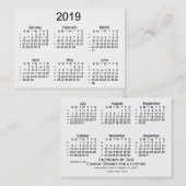 2019 White 52 Week Agenda by Janz Visitekaartjes (Voorkant / Achterkant)