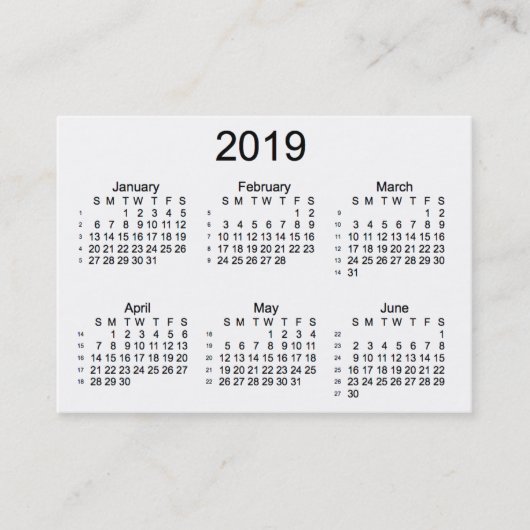 2019 White 52 Week Agenda by Janz Visitekaartjes (Voorkant)