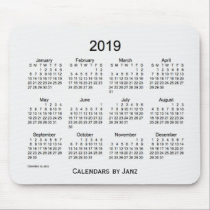 2019 White Smoke Calendar van Janz Muismat