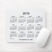 2019 White Smoke Holiday Agenda van Janz Mousepad Muismat (Met muis)