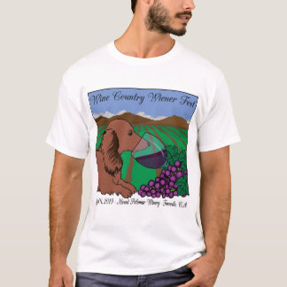 2019 Wine Country Wiener Fest T-shirt op wit