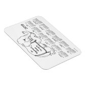 2019 Witte Olifant Kalender door Janz 3x4 Magnet Magneet (Rechterzijde)