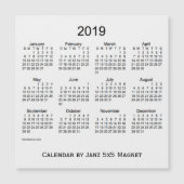 2019 Witte Rookkalender door Janz 5x5 Magnet (Voorkant)