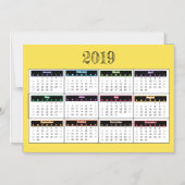 2019 Yellow Mini Magnet-agenda Magnetische Uitnodiging (Voorkant)