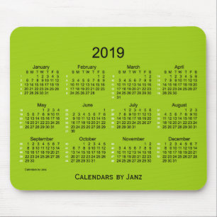 2019 Yellowgreen agenda van 52 weken, ingediend do Muismat