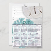 2019 Zanddollar & Koraal Mini Magnet Kalenders Magnetische Uitnodiging (Voorkant)