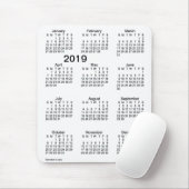 2019 zwarte en witte grote afdrukagenda van Janz Muismat (Met muis)