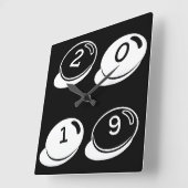 2019 Zwarte en Witte Typografie Voeg Jaar of Tekst Vierkante Klok (Hoek)