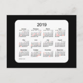 2019 Zwarte Mini Kerstkalender van Janz Feestdagenkaart (Voorkant)