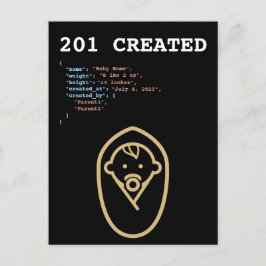 201 Creëer HTTP Status Baby Geboren Aankondigingskaart
