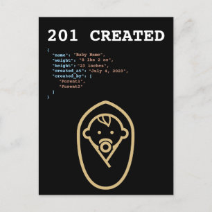 201 Creëer HTTP Status Baby Geboren Aankondigingskaart
