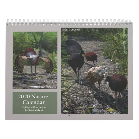 2020 3D digitale art Natuur agenda Kalender (Hoes)