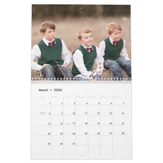 2020 Aangepaste foto Elegant stijlvolle Script Fam Kalender (Mar 2026)
