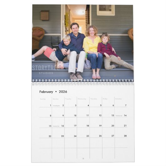2020 Aangepaste foto Elegant stijlvolle Script Fam Kalender (Feb 2026)