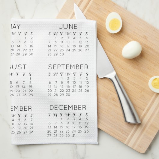 2020 Aangepaste foto-kalender Theedoek (Quarter Fold)