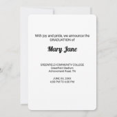 2020 Aanpasbare Naam Afstudeerfoto Aankondiging (Achterkant)