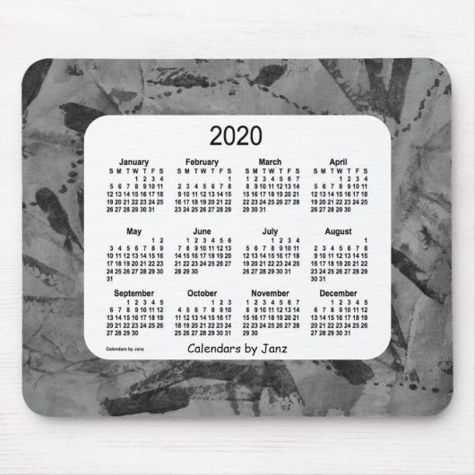 2020 Abstract zwart art kalender van Janz Muismat (Voorkant)