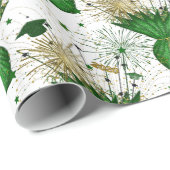 2020 Afstudeerder Centerpart-Green-White-Gift Wrap Cadeaupapier (Rol Hoek)