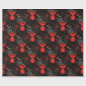 2020 Afstudeerder Centerstukje-Red-Black-GIFT WRAP Cadeaupapier (Vlak)