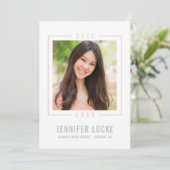 2020 AFSTUDEERDER INVITE foto lijst chic blush bor Kaart (Staand voorkant)