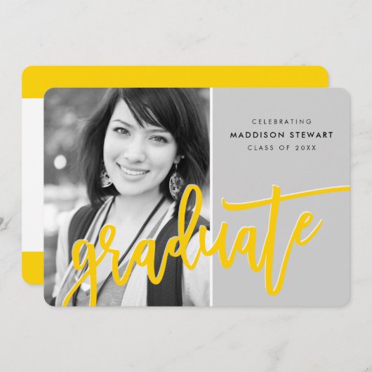 2020 AFSTUDEERDER PARTY modern geletterd overlay g Bedankkaart (Voorkant / Achterkant)