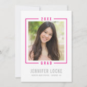 2020 AFSTUDEERDER UITNODIGEN foto lijst chic fel r Kaart (Voorkant)