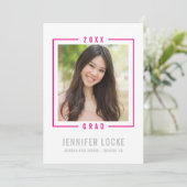 2020 AFSTUDEERDER UITNODIGEN foto lijst chic fel r Kaart (Staand voorkant)