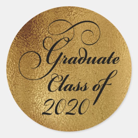 2020 Afstuderen Gold Graduation Party - Hartelijk Ronde Sticker (Voorkant)
