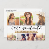 2020 Afstuderen het Wit van de Foto Collage Partij Feestdagenkaart (Voorkant / Achterkant)