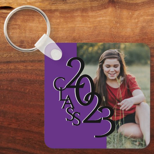 2020 Afstuderen Keepomwille Foto Paars en zwart Sleutelhanger (Voorkant)